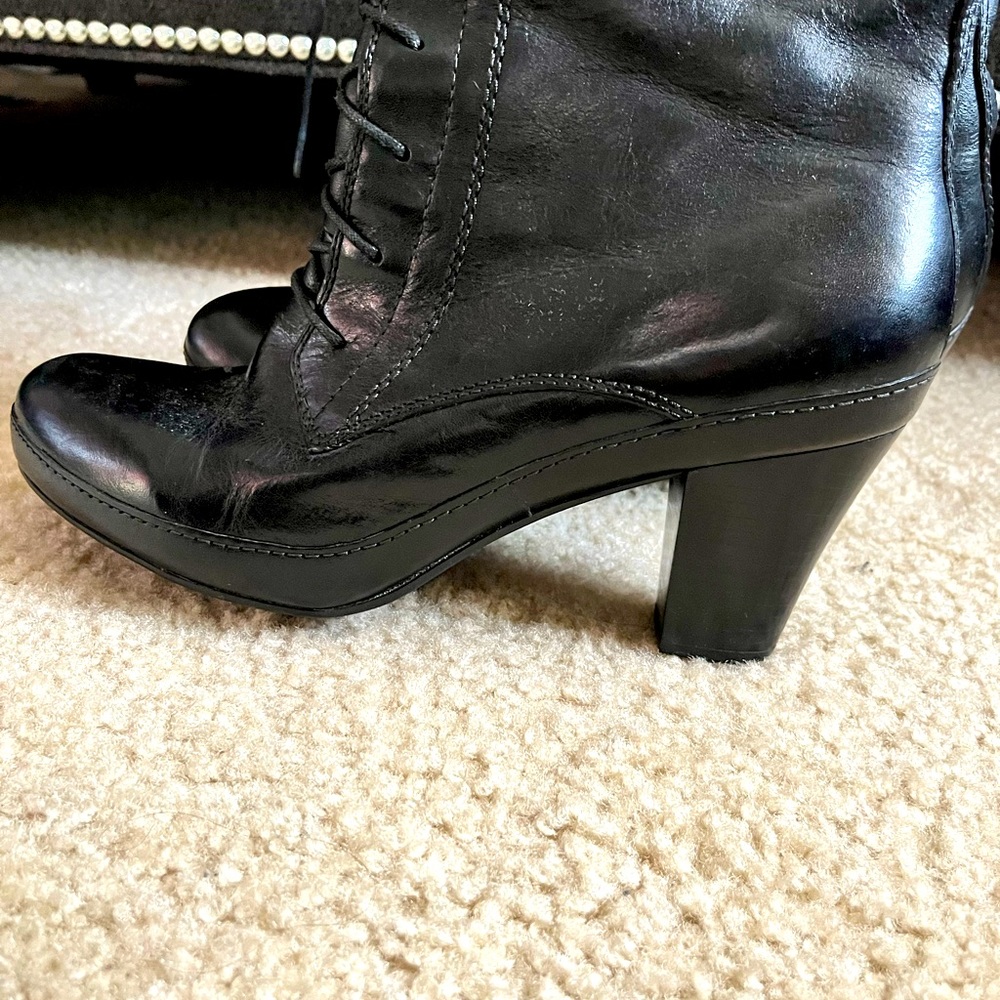 Clark’s leather lace up boots.